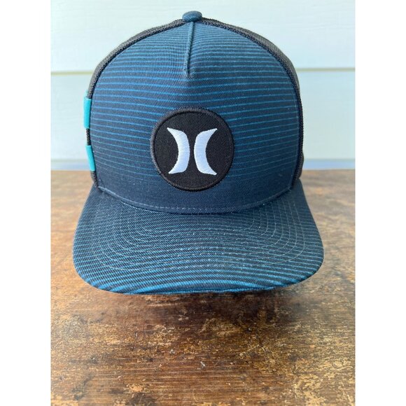 Hurley Mens Adjustable Mesh Snapback Hat With Striped Front Panel & Logo Patch W - Picture 1 of 6